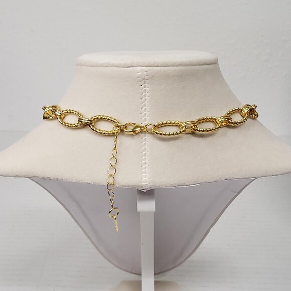 Authentic Louis Vuitton Gold Padlock w/ unbranded Geometry Stainless Steel Chain - Picture 10 of 14